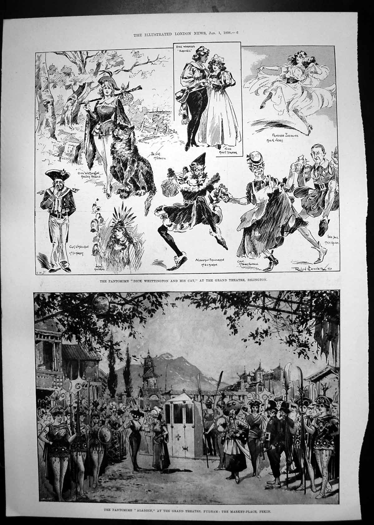 Old Aladdin Dick Whittington German Cruisers Deutschland Gefion 1898 Victorian