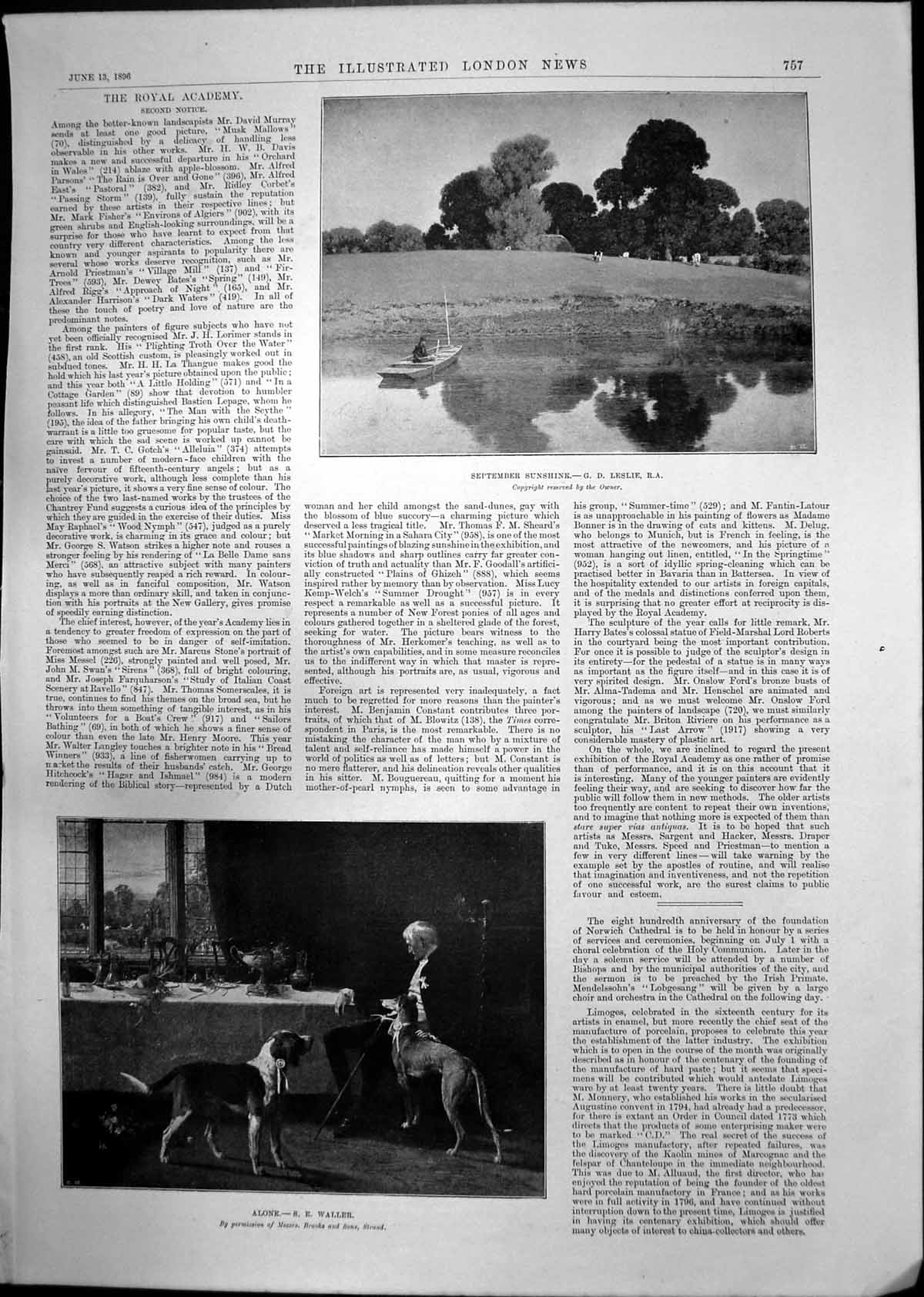Old Print September Sunshine G Leslie Alone S Waller Ladies Dresses 1896 19th