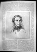 Antique Old Print William Ewart Gladstone Hawarden Castle Mrs Gladstone 1898