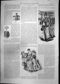 Old Print Table Hampton Clock John Bennett Brooch Diamond Merchants 1896 19th