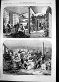 Antique Old Print Cotton Famine Clothes Parcels Distressed Operatives 1862 19th