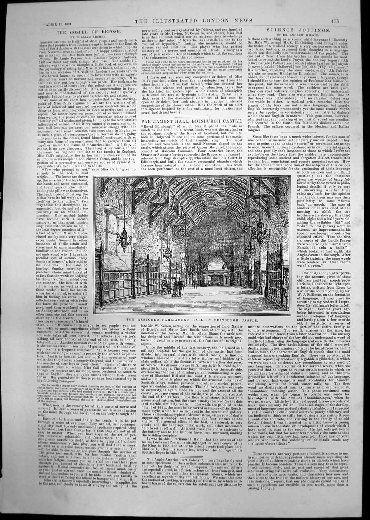 Old Print Parliament Hall Edinburgh Castle Mao Thana Village Manipur 1891 19th