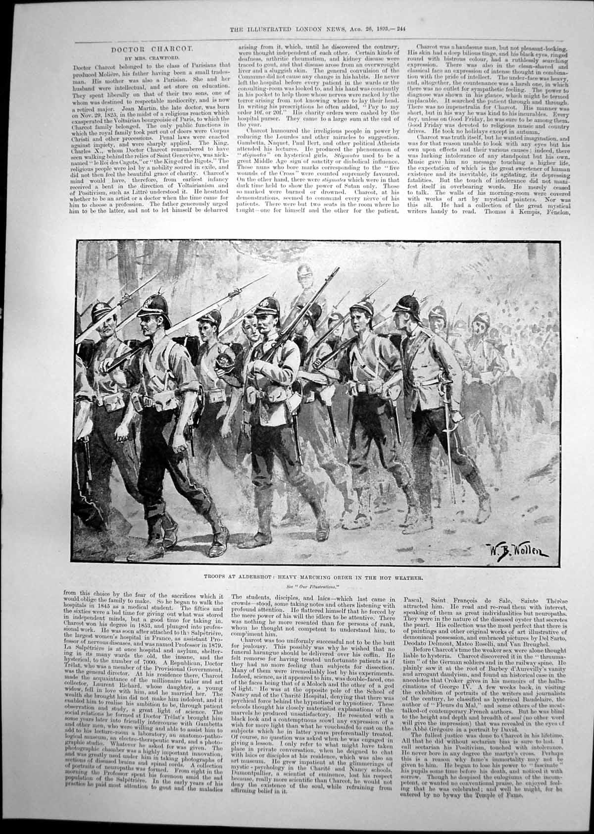 Antique Print Troops Aldershot Duke Saxe Coburg Brother Prince Consort 1893