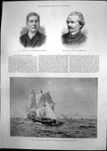 Old Print Adm Tryons Squadron Fountain Doulton Glasgow Dublin Museum1890 19th