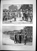 Antique Old Print Burmah Regiments Mounting Guard Hyeres Les Palmiers 1891 19th