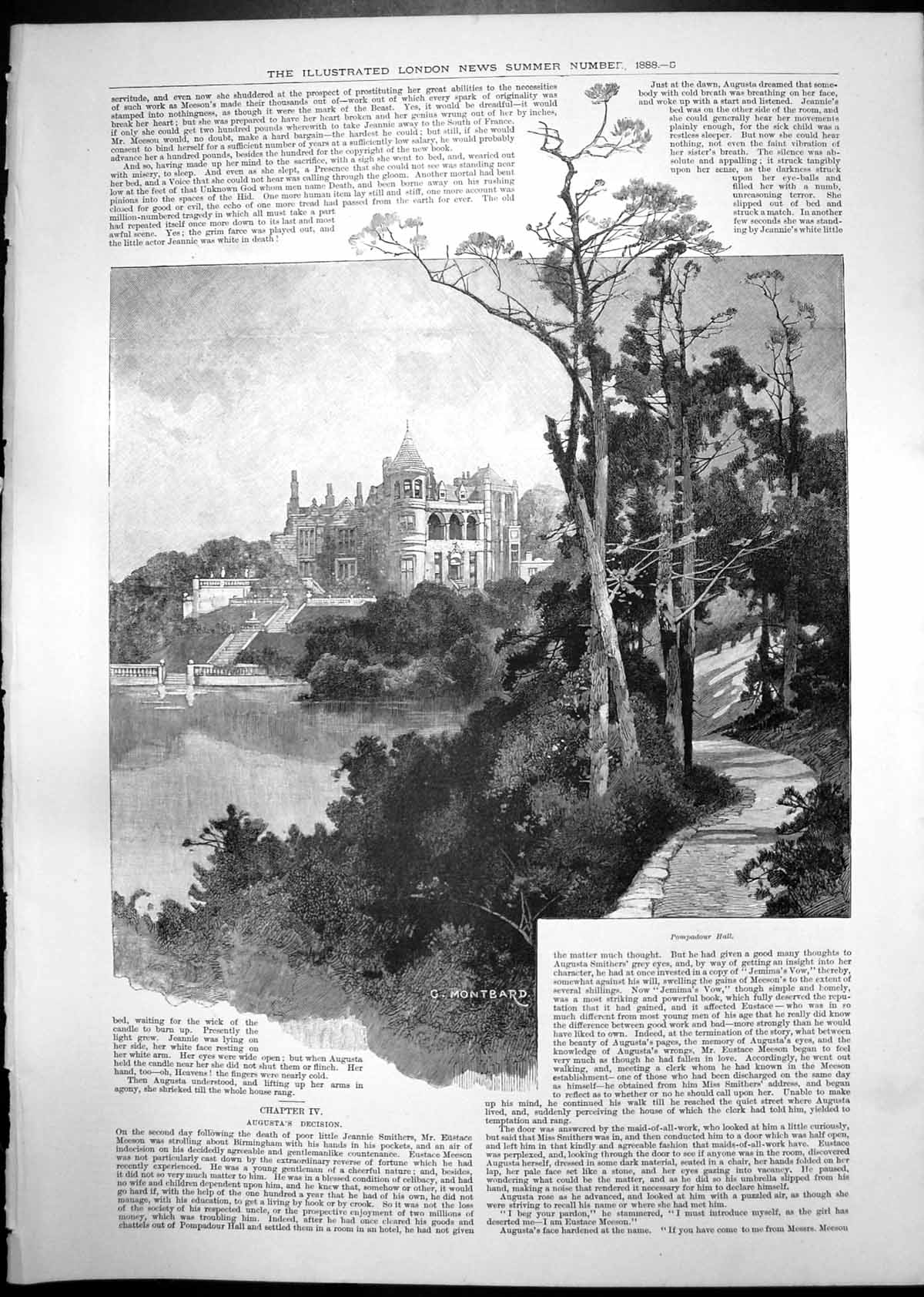 Old Pompadour Hall Lake Trees G Montbard Mr Meeson Tearing Will 1888 Victorian