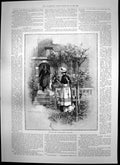 Old Spophie Garden Fritz Sits Beside Woman Man Violin Girl Door 1891 Victorian