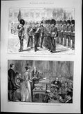 Old Print German Emperor Princess Louise Prince Aribert W Gladstone 1891 19th