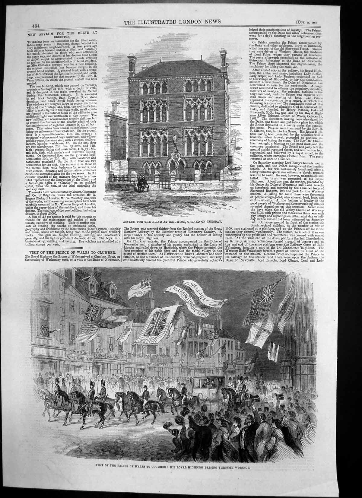 Old Asylum Blind Brighton Prince Wales Clumber Bugles Fire Brigade 18 Victorian