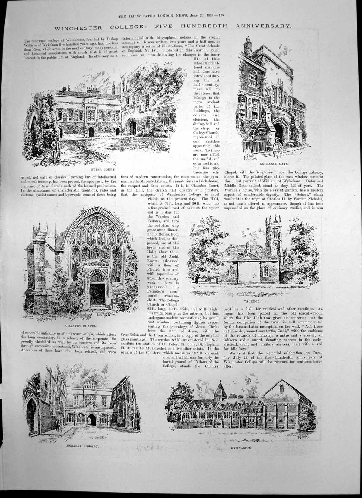 Old Winchester College 500Th Anniversary Gymnasium Bangkok Siam 1893