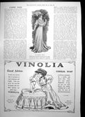 Antique Old Print Artistic Gown Ninon Vinolia Soap Foxs Spiral Puttees 1908