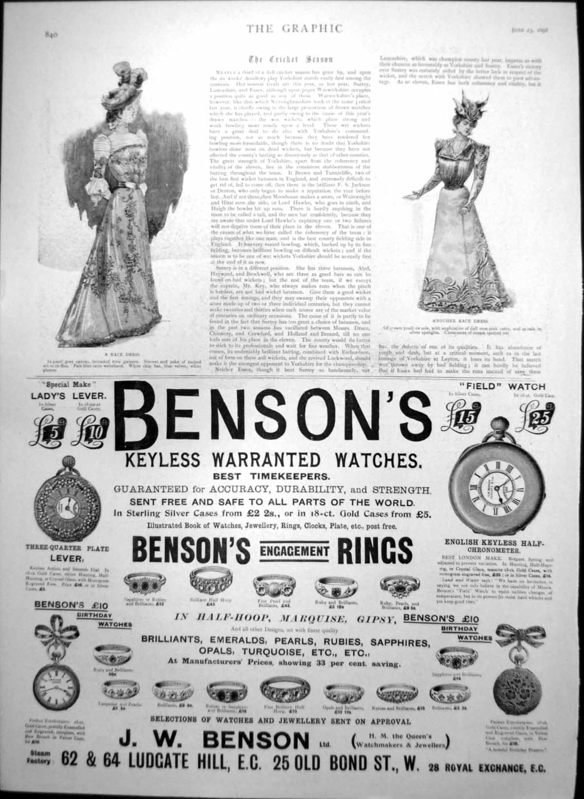 Old Race Dress Bensons Watches Carter Invalid Comforts Pears Soap 189 Victorian