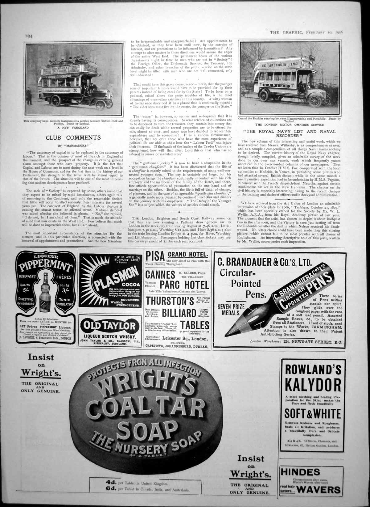 Old London Motor Omnibus Service Vanguard Great Western Railway 1906 20th