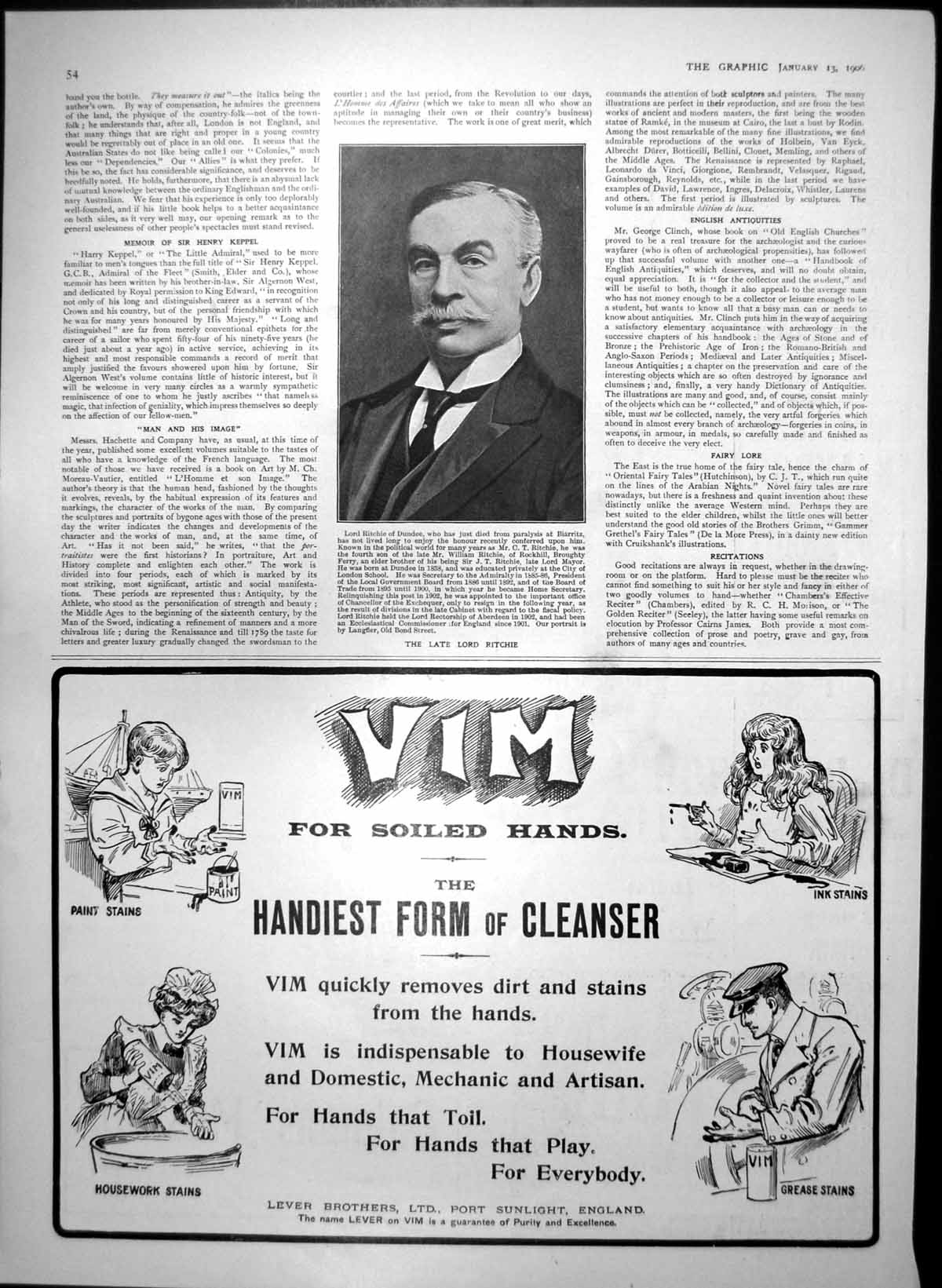 Old Lord Ritchie Dundee Vim Housework Stains Mexican Hair Renewer 190 20th