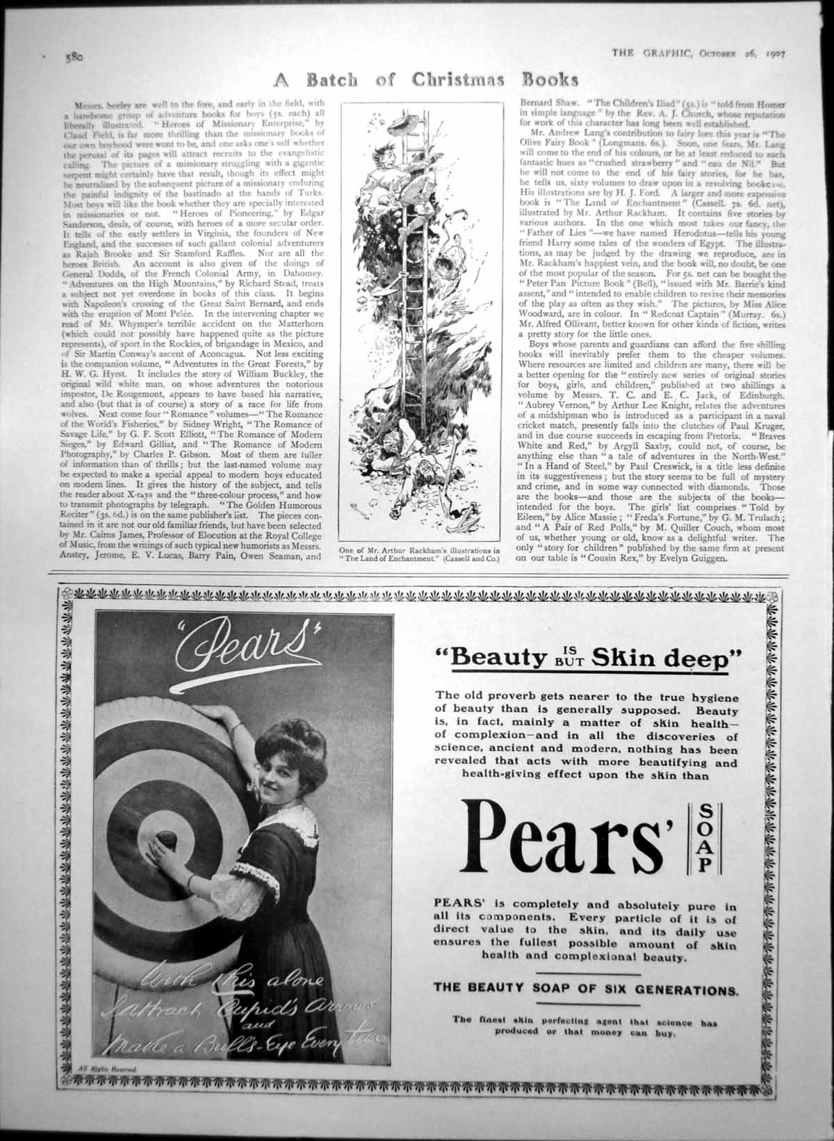 Antique Old Print Illustration Land Enchantment Vinolia Soap Mappin Webb 1907