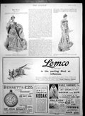 Old Print Evening Dress Tea Gown Raleigh Cycles Geraudels Pastilles 1900 20th