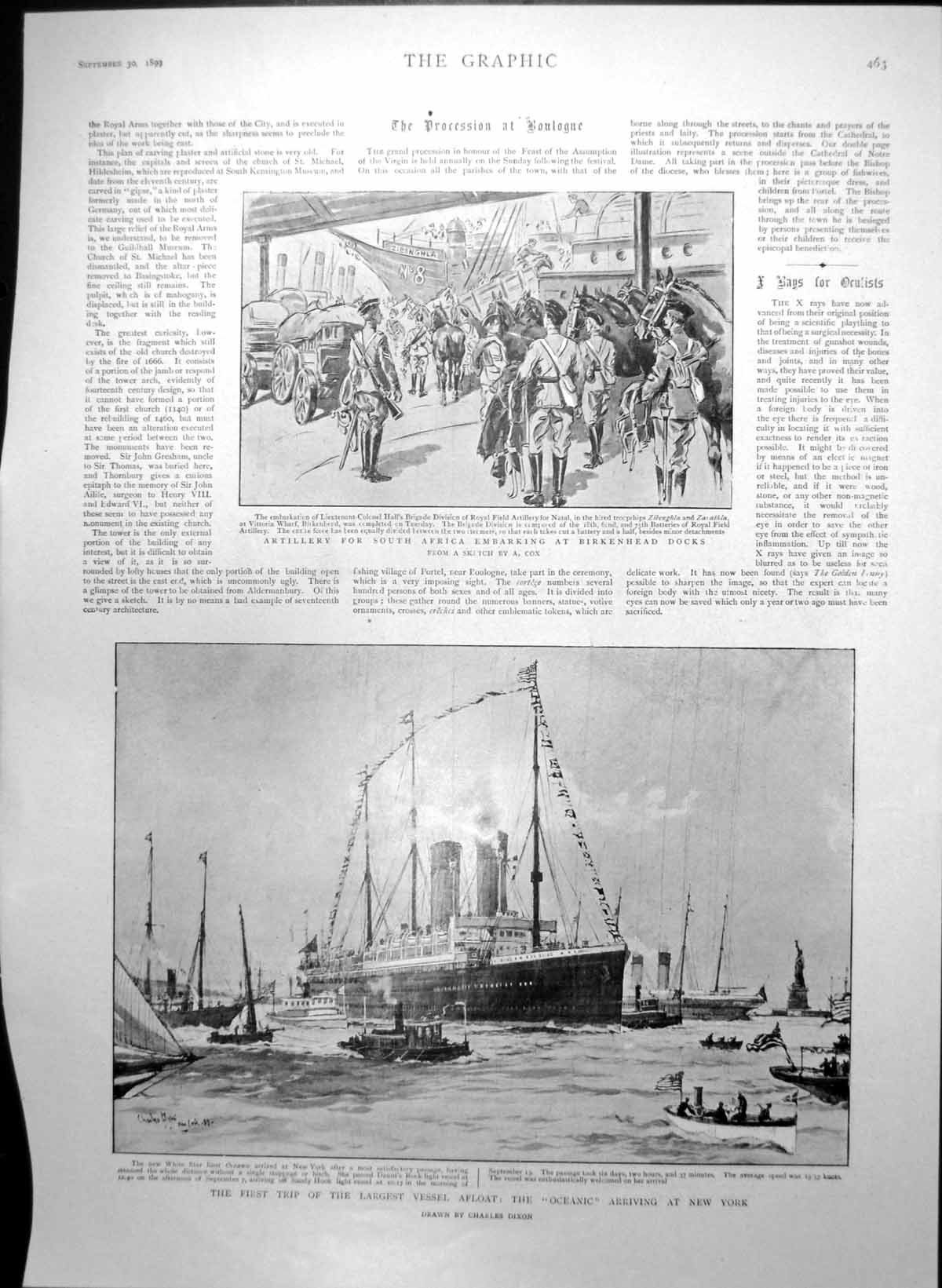 Old Artillery South Africa Embarking Oceanic New York Boer Types 1899 Victorian