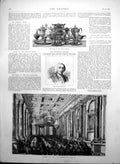 Old Print Lord Mayor Beckford Gsmiths Hall Egyptian Hall Mansion Ho 1884 19th