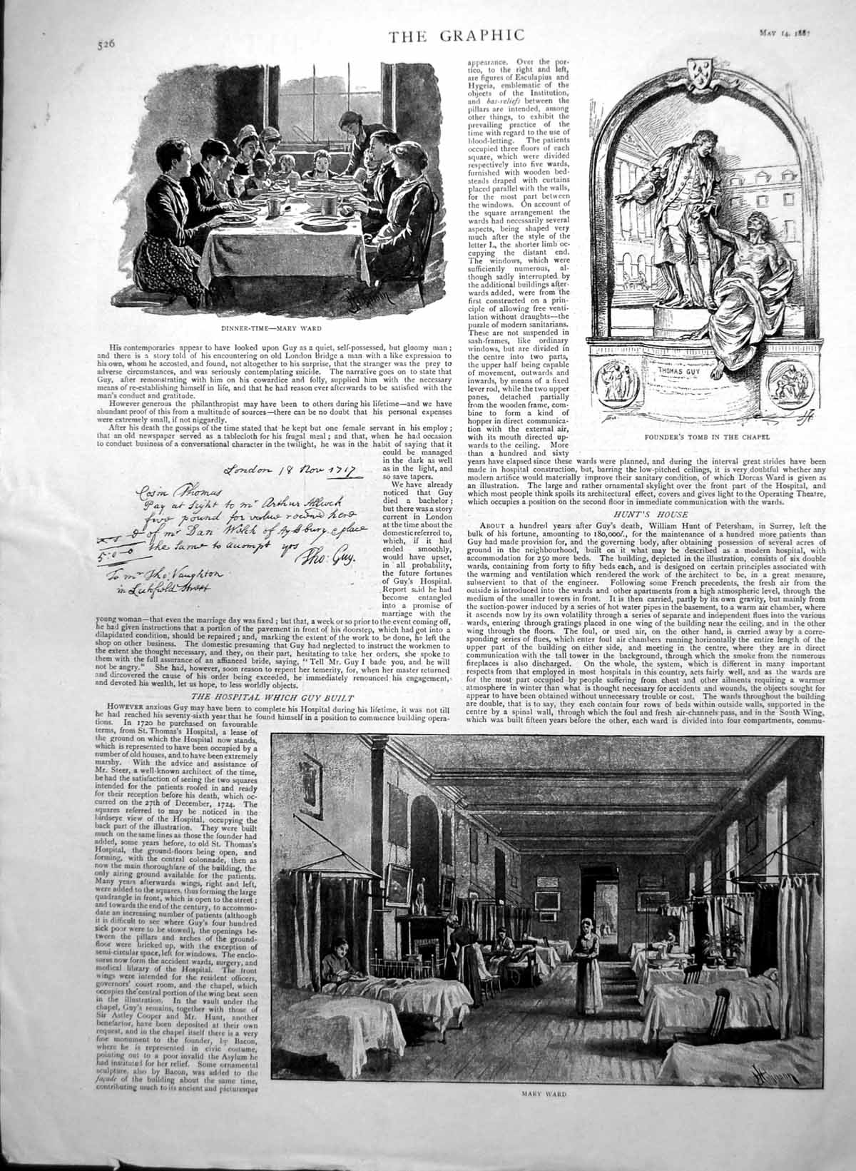 Old Guys Hospital Founders Tomb Thomas Guy Clinical Ward Sister 1887 Victorian