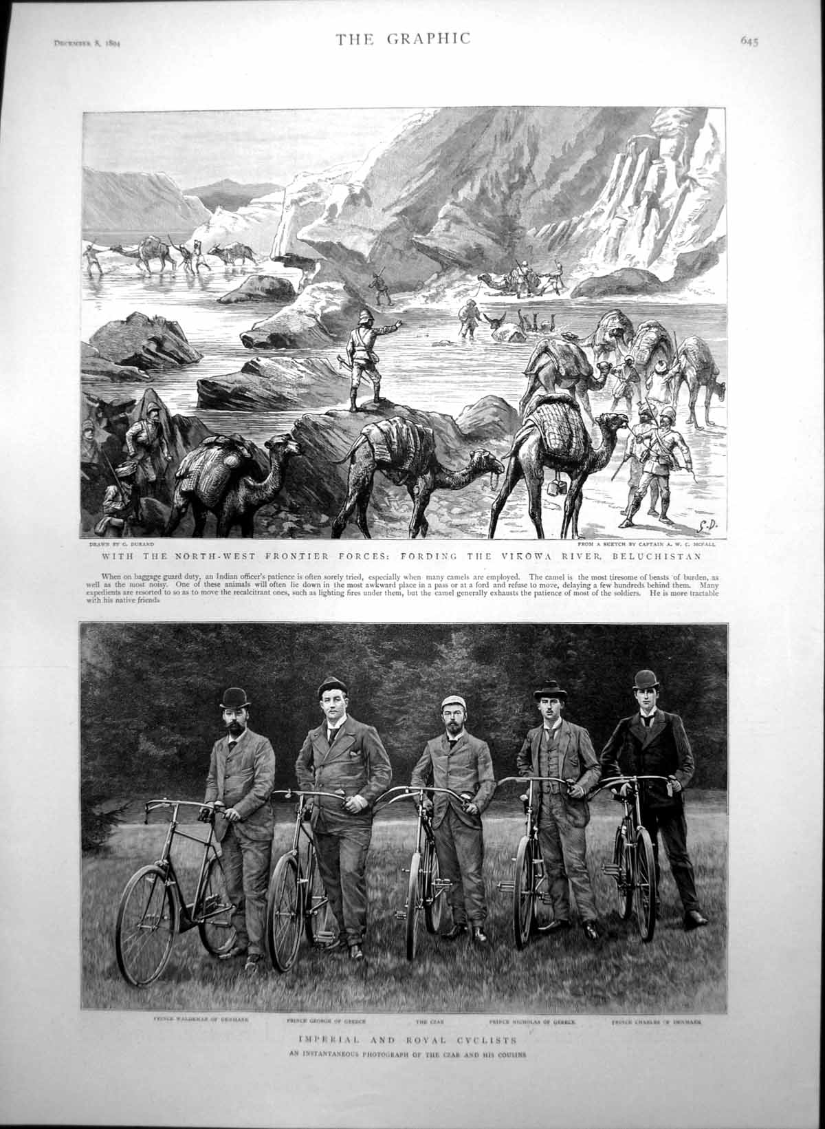 Old Fording Vikowa River Beluchistan Czar Royal Cyclists Lord Swansea