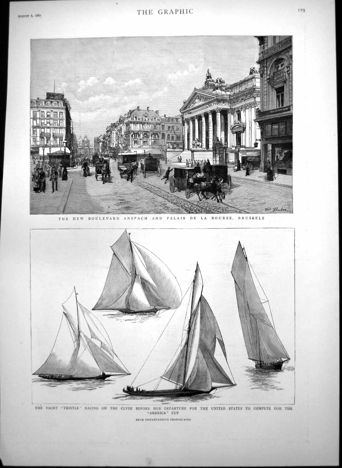 Old Palais Bourse Brussels Yacht Thistle Clyde Britannia 1837 Victori Victorian