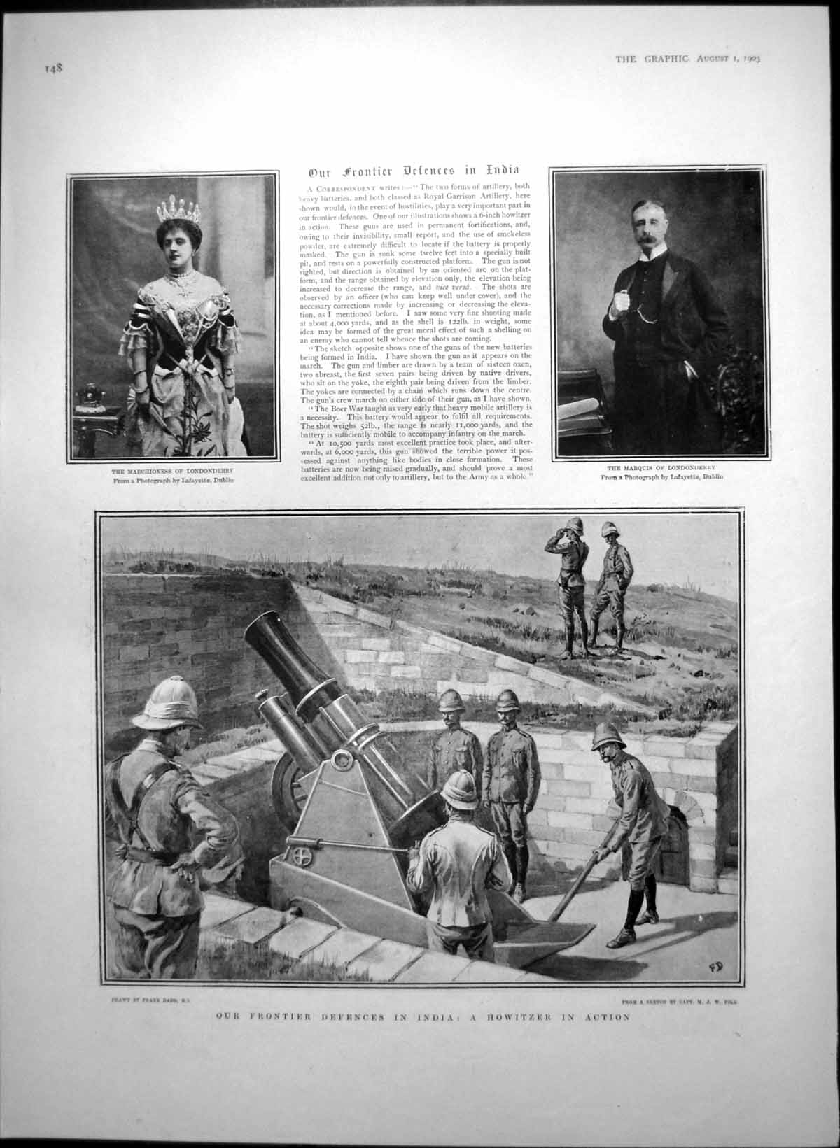 Old Marquis Londonderry Defences India Howitzer French Legislators190 20th