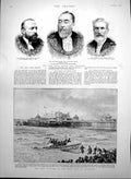 Old Print New Lord Mayor Pavilion Brighton West Pier Sir John Abbott 1893 19th