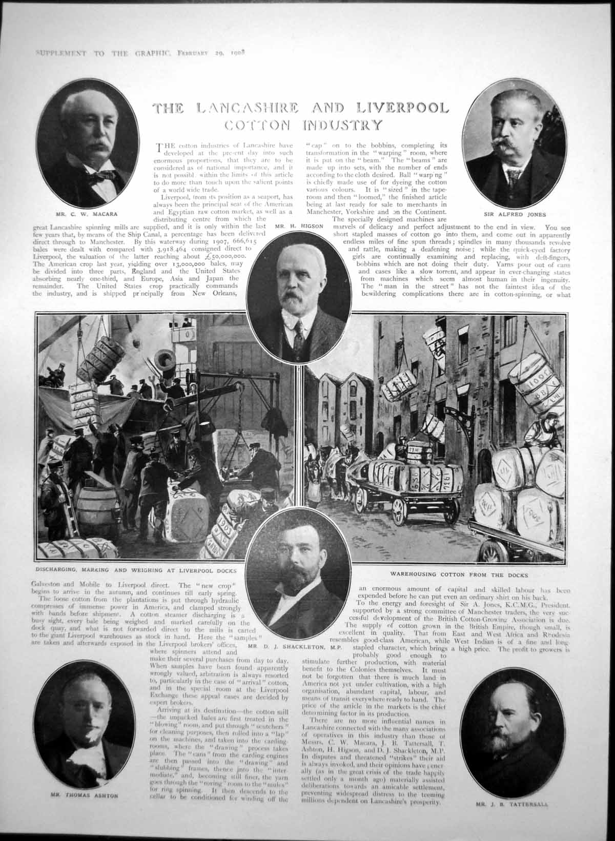 Old Lancashire Liverpool Cotton Industry Alfred Jones Combing Room190 20th