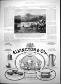 Old Print South African Campaign Horses River Elkington Silversmiths 1893 19th