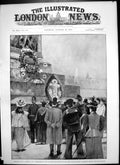 Antique Old Print Trafalgar Day 19th Anniversary Victory Nelsons Column 1895