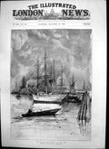Original Old Antique Print Hamburg Dock Strike Idle Port Ships 1896 Victorian
