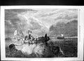 Antique Old Print Market Boat On Scheldt Clarkson Stanfield S Kensington 1861