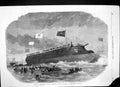 Old Antique Print Launch Russian Ironclad Floating Battery Pervenetz 1863 19th