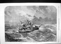 Original Old Antique Print Prince Consort Gale Stormy Seas Tossing Waves 1863