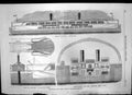 Antique Print Plan Proposed Channel Railway Ferry Sections Steam Boat 1870 19th
