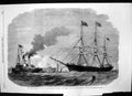 Old Antique Print George GriswTow Resolute Mersey Rock Fort Salute 1863 19th