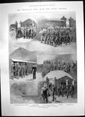 Original Old Antique Print Naval Detachment Leaving Simons Bay Dockyard 1899