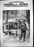 Antique Old Print Officers Mess Camp Akhund Baba 9100Ft High Snowstorm 1888