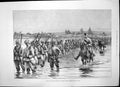 Antique Old Print Chin Frontier Campaign Burmah Troops Cross Yaw River 1889