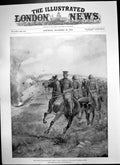 Antique Old Print Enemy Shell Bursting General White Battle Elandslaagte 1899
