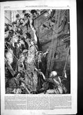 Old Antique Print Eastward Ho H O'Neil Troops Leaving Transport Ship 1858 19th