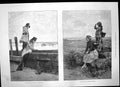 Original Old Antique Print Seaside Idylls Listening Waves Mussel-Gatherers 1888