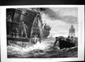 Original Old Antique Print Christmas Papers Lighthouse Delivered Boat Sea 1876