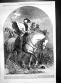 Old Antique Print General Joseph Garibaldi Horseback Born 1807 Nice 1859 19th