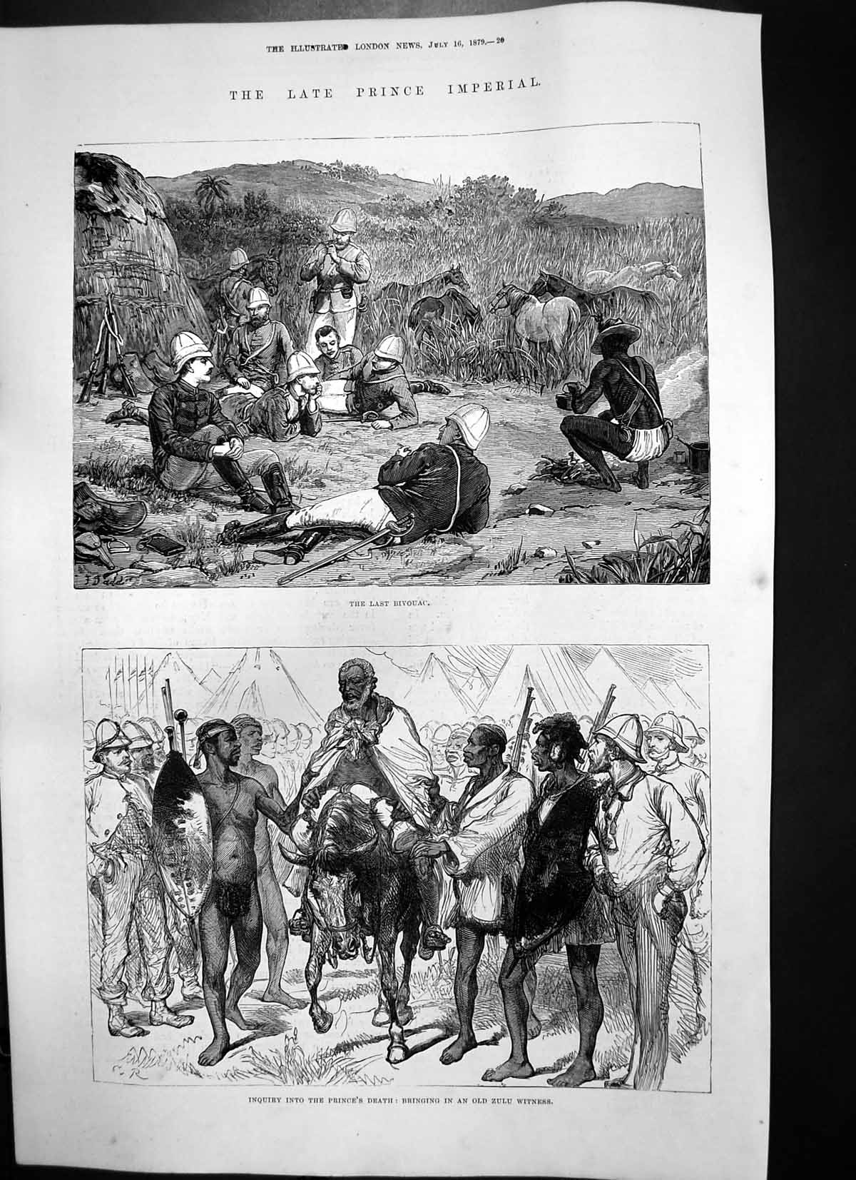 Old Late Prince Imperial Last Bivoac Inquiry Death Zullu Witness 1879 Victorian