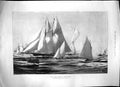Original Old Antique Print Typical Racing Yachts Cowes Regatta C J De Lacy 1897