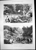 Antique Print Lushai Expedition Officers Practising Revolver Demagiri 1890 19th