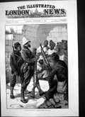 Original Old Antique Print War Afghanistan Afghan Prisoners Guards Rifles 1880