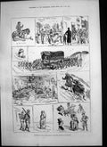 Old Antique Print Incidents Easter Monday Volunteer Review Dunstable 1877 19th