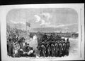 Original Old Antique Print Volunteer Review Hyde Park Saturday Spectators 1866